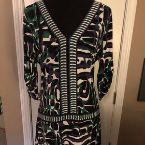 BCBGMaxAzria Drop Waist Printed Dress